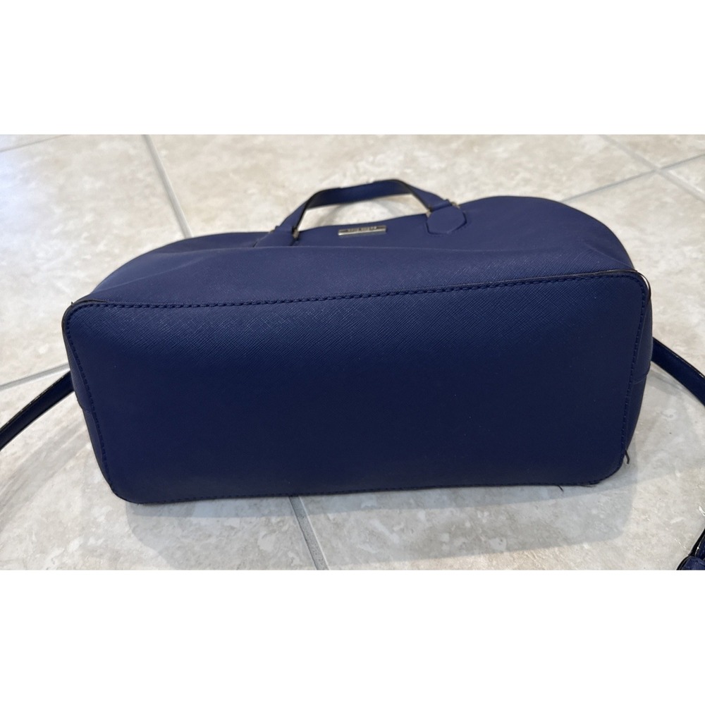 Kate Spade Evangelie Laurel Way Sapphire Blue Saffiano Leather Purse Tote *See - Picture 9 of 16